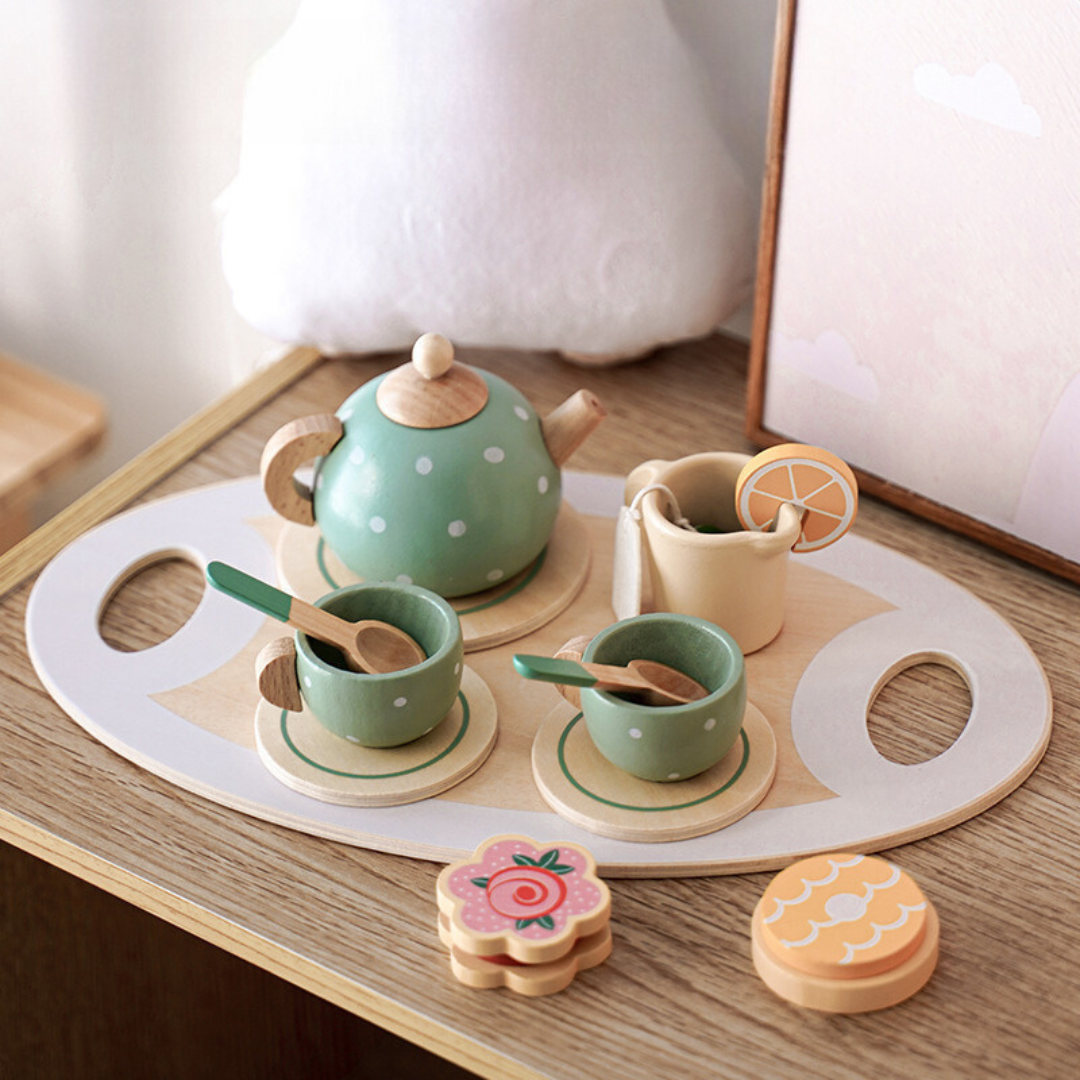 木製おままごと ミントカラーティーセット