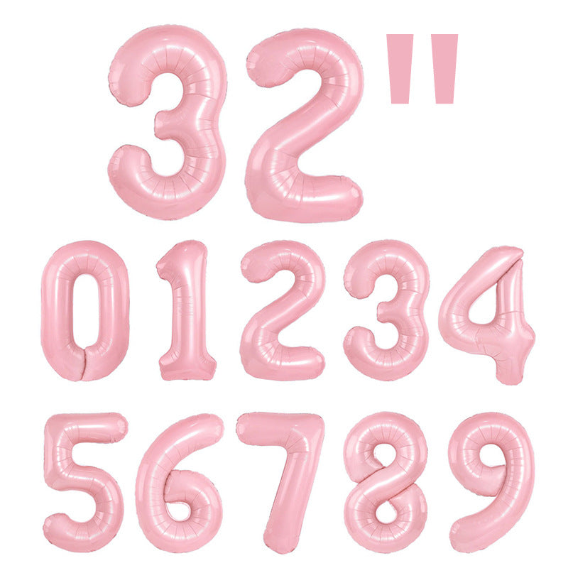 くすみピーチバルーン 32インチ ナンバーバルーン 数字 風船